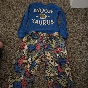 Blue Snooze Saurus Pajama Set